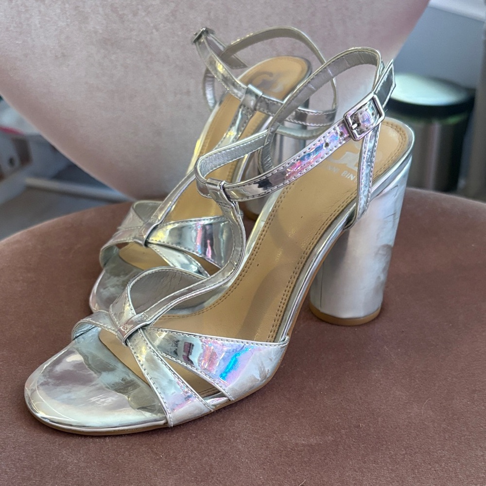 Gianni Bini Silver Block Heels